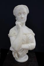 Ecole française fin XIX's : Buste de femme élégante sur...
