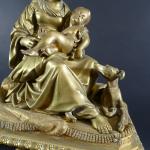 Pendule d'époque Louis-Philippe en marbre noir et bronze doré à...