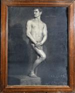 CAILLARD André (XIX - XX's) : Etude d'atelier d'homme nu....