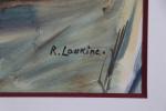 LOUKINE Rostilas (1904-1988) : Scène de vendange au pressoir. Aquarelle...