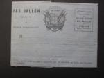 1870 - PAR BALLON MONTE - FORMULE papier azuré, aux...