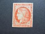 1850 - CERES n°5, 40 c orange, ob PC, tangent...