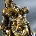 Pendule d'époque Napoléon III en bronze patiné et doré et...