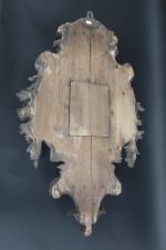 Cartel d'applique d'époque fin XIX's en bois sculpté de chutes...