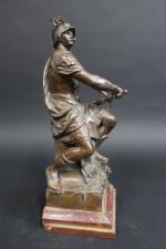 PICAULT Emile (1833-1915) : La Vaillance. Bronze patiné, signé, daté....