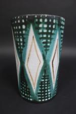 PICAULT Robert (1919-2000) : Vase en faïence émaillée à motifs...