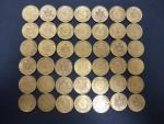 42 pièces de 20 Francs or Napoléon III. (lot conservé...