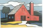 Roy Lichtenstein (1923 - 1997) d'après -
Red Barn -
Sérigraphie en...