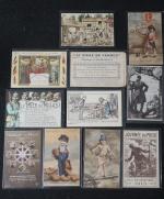 10 cartes postales sur le thème militaire LES POILUS. On...