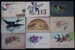 30 cartes postales peintes à la main  FANTAISIE