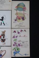 30 cartes postales peintes à la main  FANTAISIE