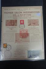DOCUMENT PHILATELIQUE : Premier Salon International de l'AVIATION, Paris 1946...