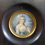 Deux miniatures du XIX's : Portrait de dame de qualité...