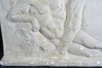 BOUCHER Alfred (1850-1934): Cain et Abel. Bas-relief en plâtre légendé,...