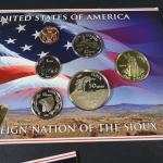 Plaquettes de pièces diverses : quatre pour les Etats-Unis ;...
